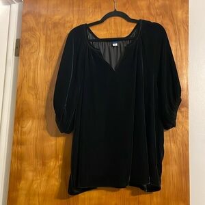 Velvet v neck blouse